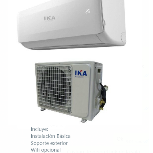 aire acondicionado inverter ika de 18000 btu - soporte interior y exterior instalación básica