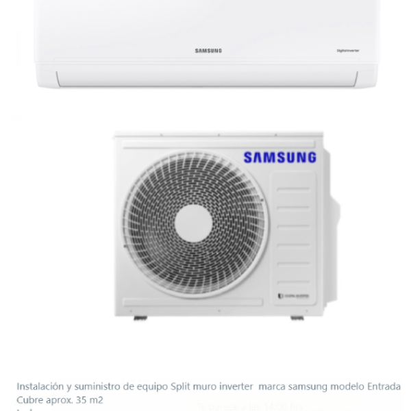 aire acondicionado samsung - soporte interior y exterior